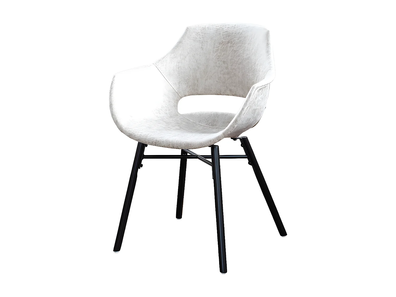 Chaise - blanc crème microfibre - ZAJA