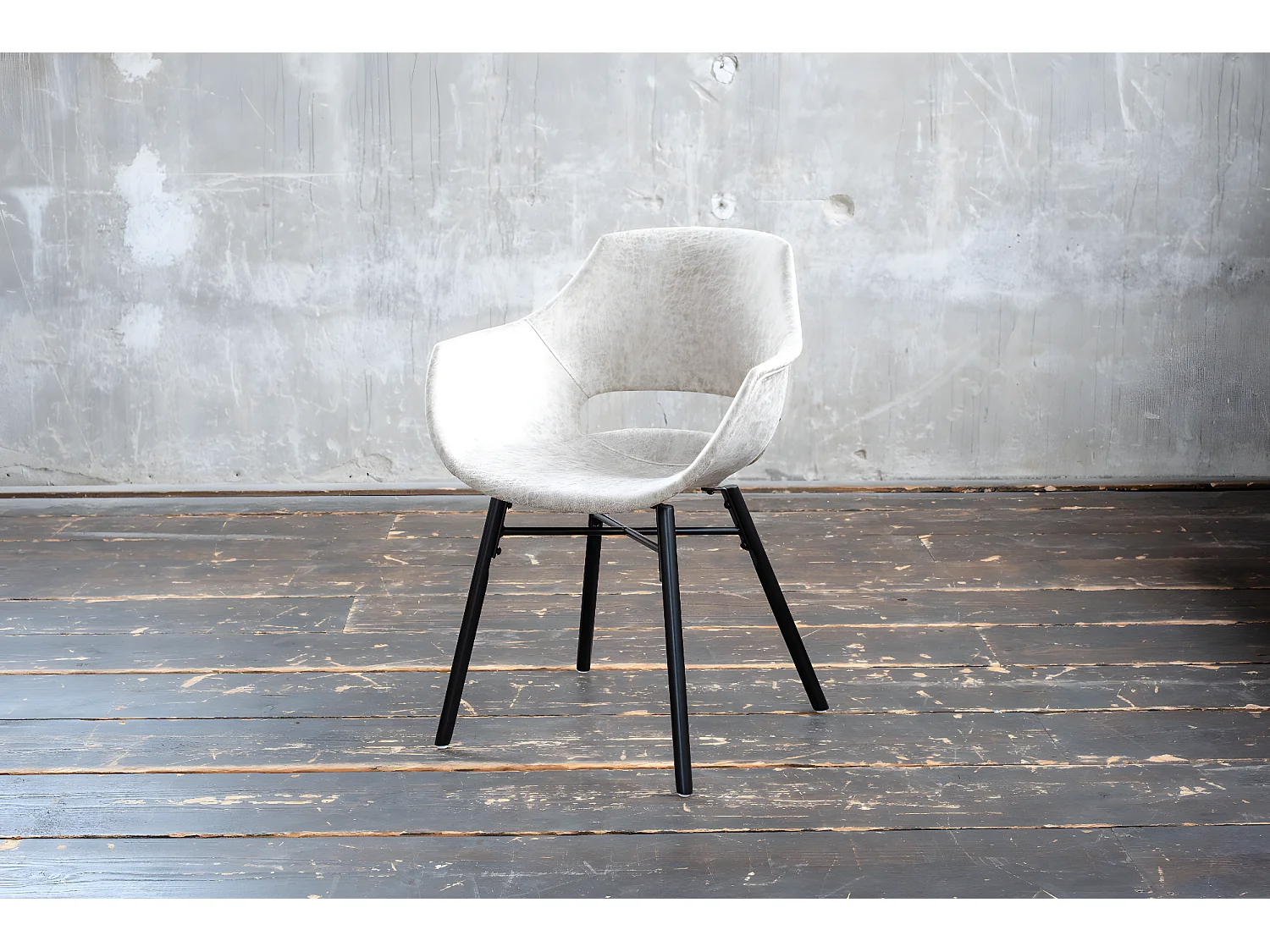 Chaise - blanc crème microfibre - ZAJA