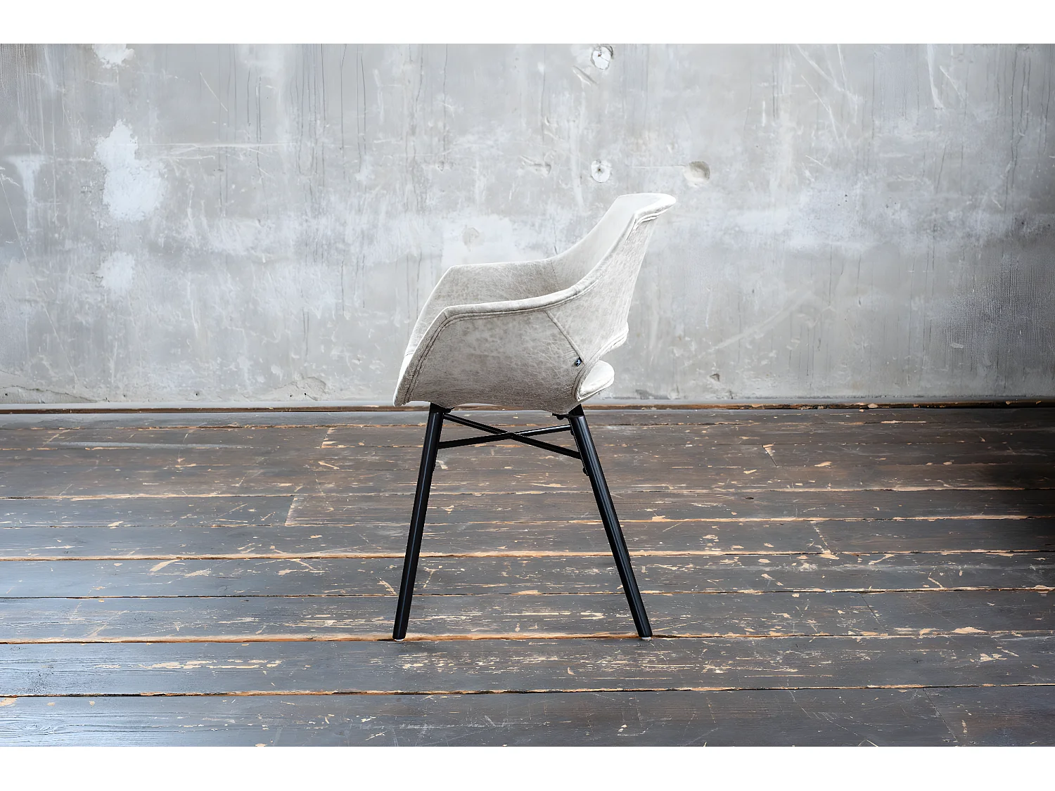 Chaise - blanc crème microfibre - ZAJA