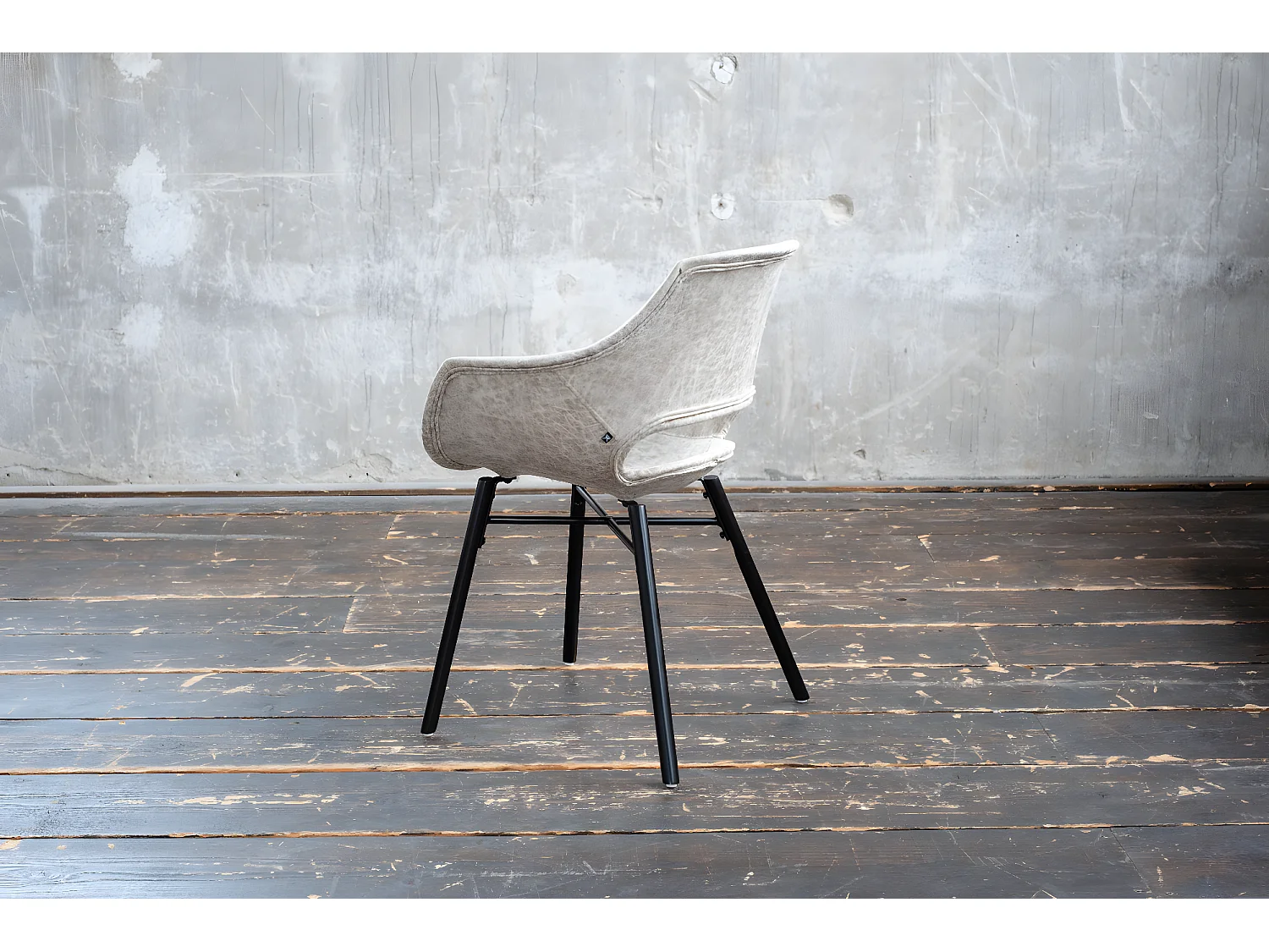 Chaise - blanc crème microfibre - ZAJA