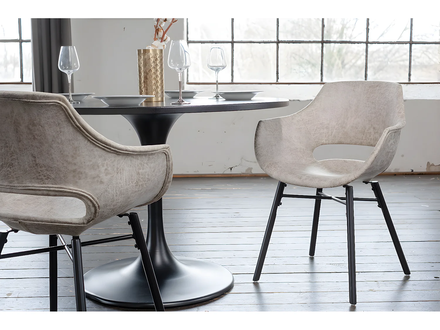 Chaise - blanc crème microfibre - ZAJA