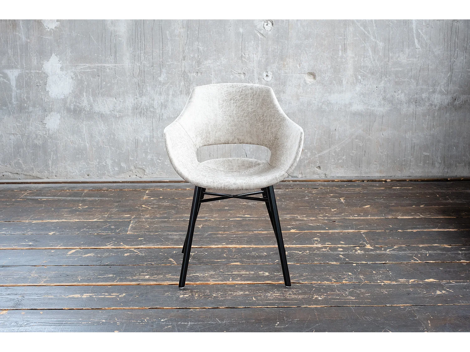 Silla tapizada - blanco crema microfibra - ZAJA