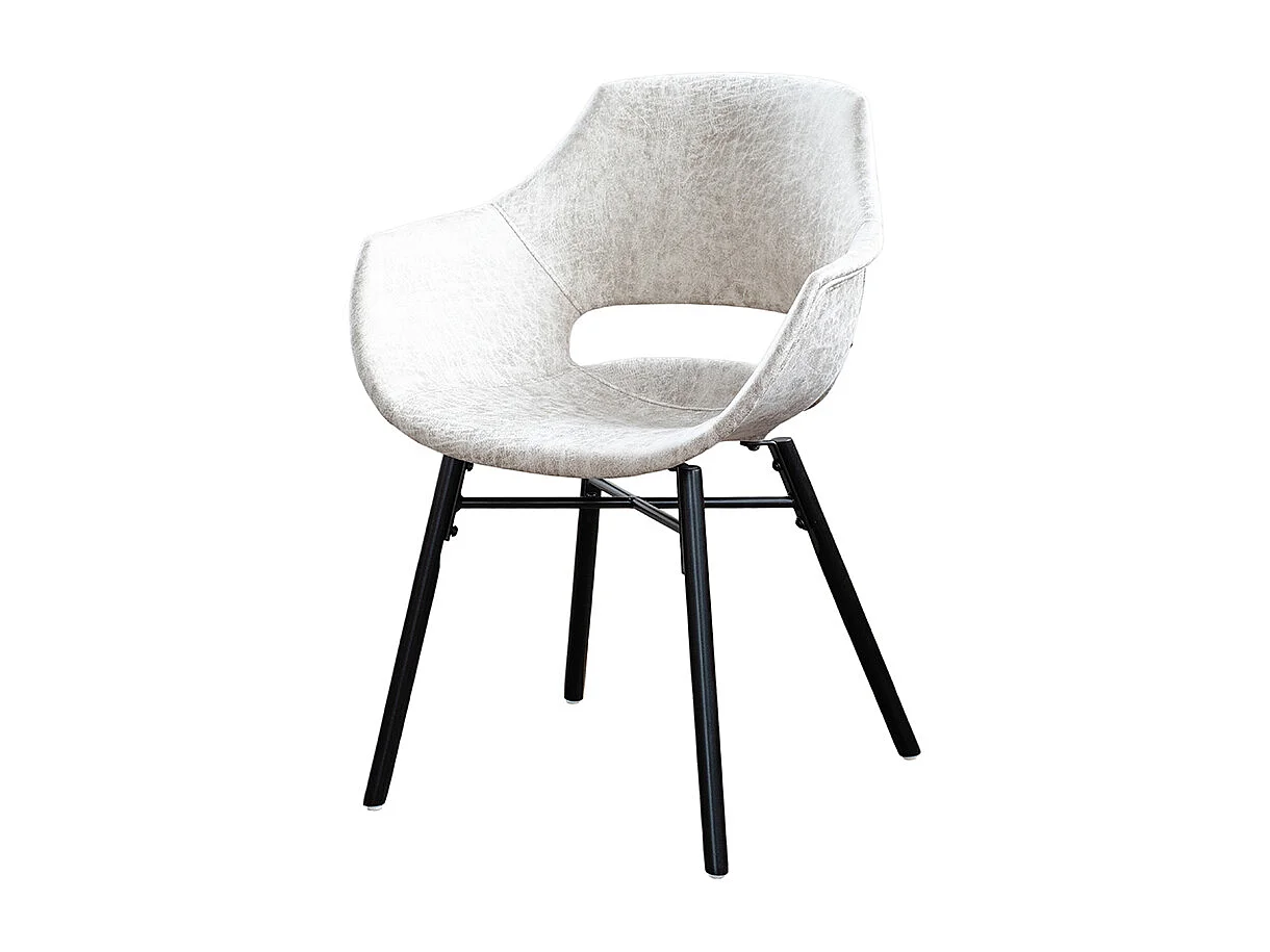 Silla tapizada - blanco crema microfibra - ZAJA