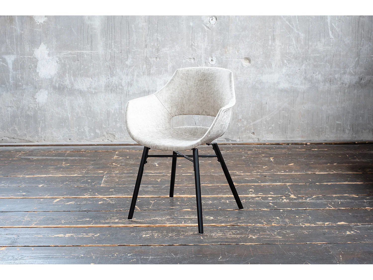 Silla tapizada - blanco crema microfibra - ZAJA
