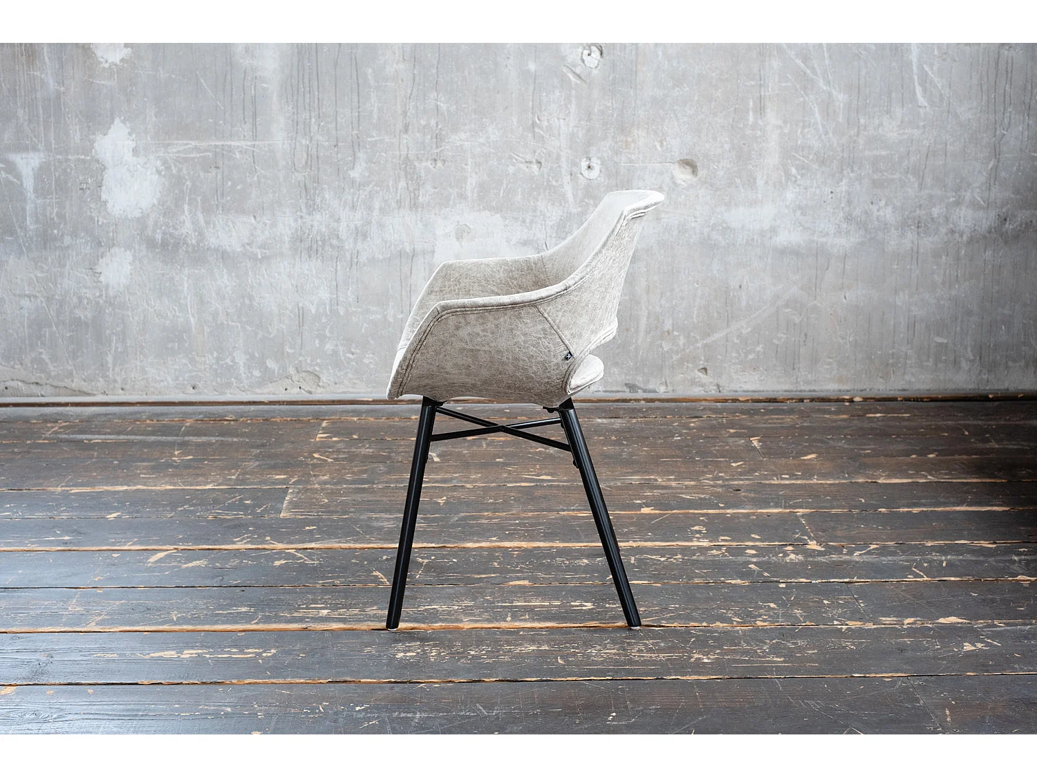 Silla tapizada - blanco crema microfibra - ZAJA