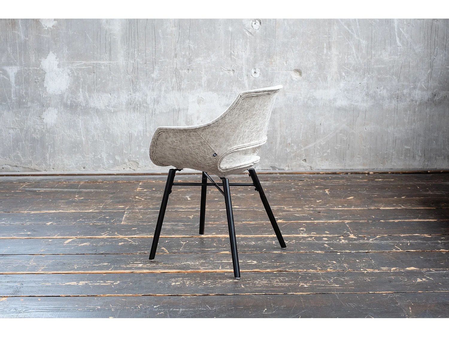 Silla tapizada - blanco crema microfibra - ZAJA
