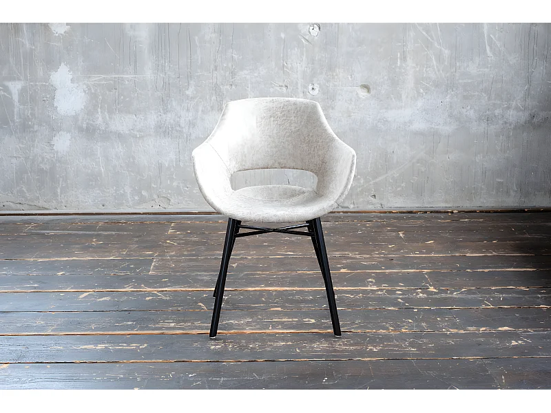 Chaise - blanc crème microfibre - ZAJA