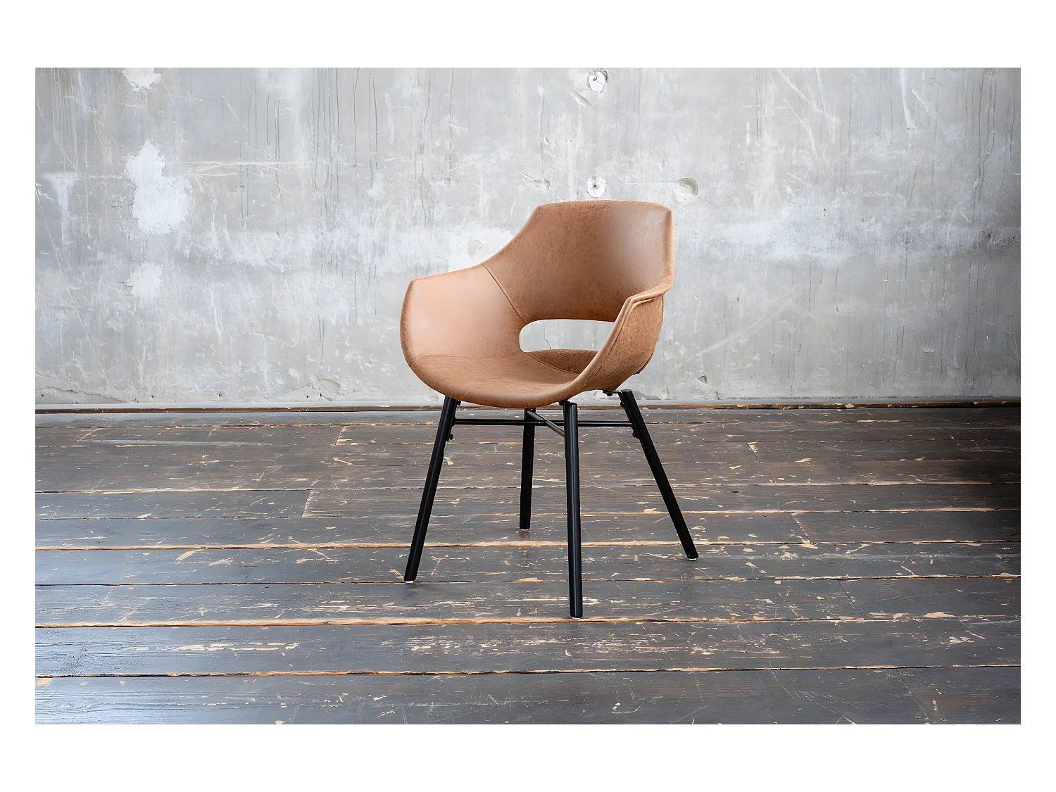 Chaise - marron microfibre - ZAJA