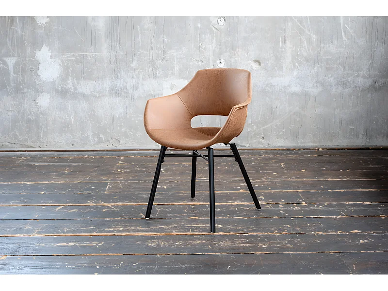 Chaise - marron microfibre - ZAJA