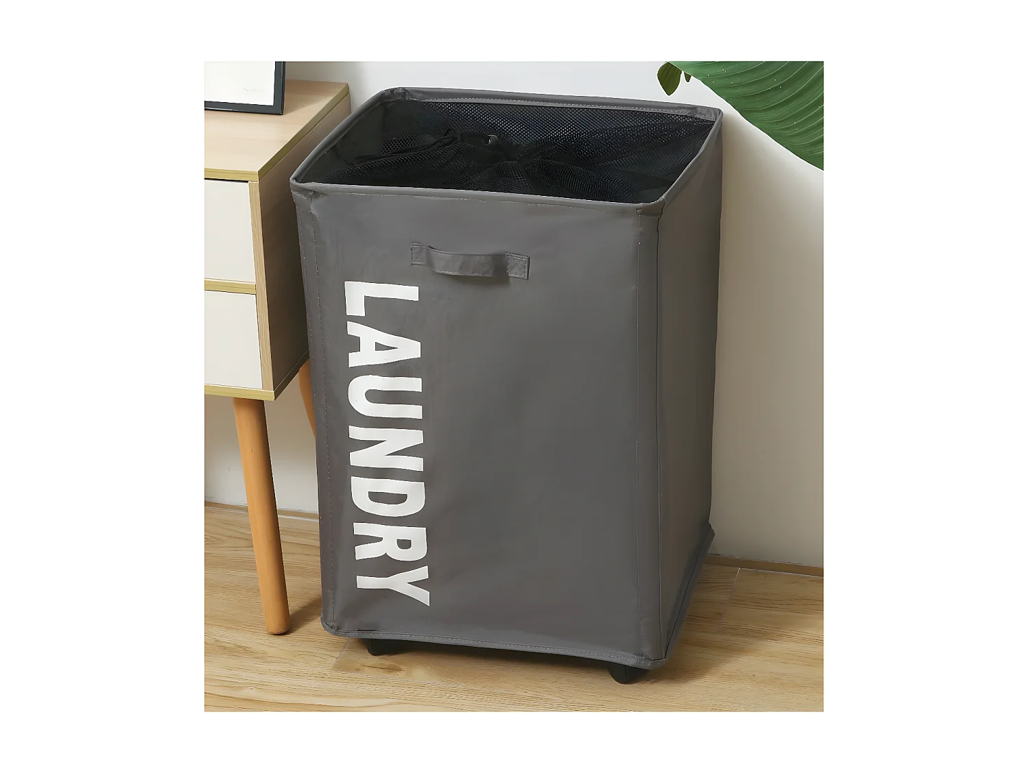 Panier à linge avec roues – Corbeille à Linge en Tissu – Idéal petit espace – Panier à Linge sale avec Filet Protecteur