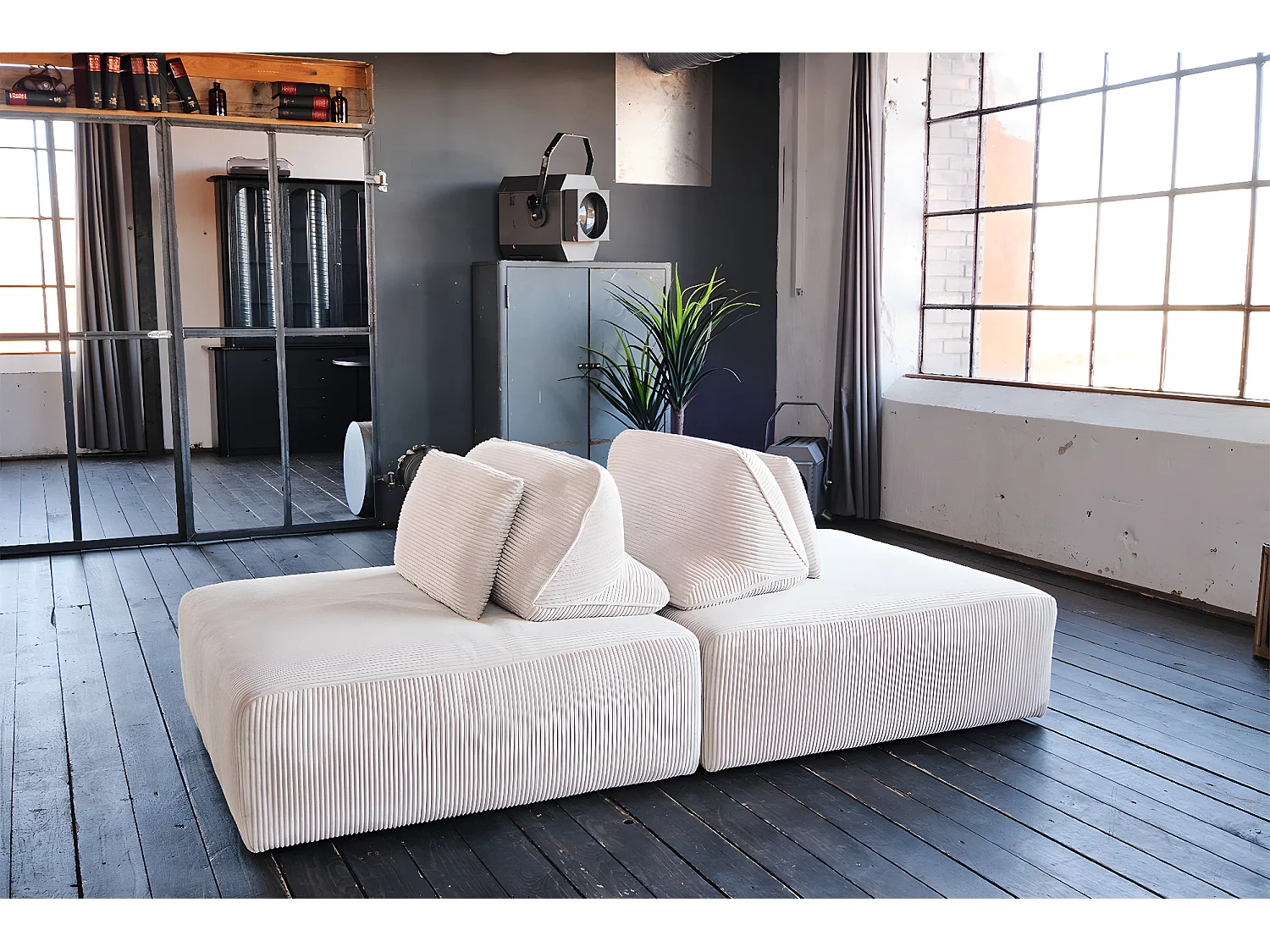 Modulsofa - Cremeweiß Cord - WIOLO SOFT