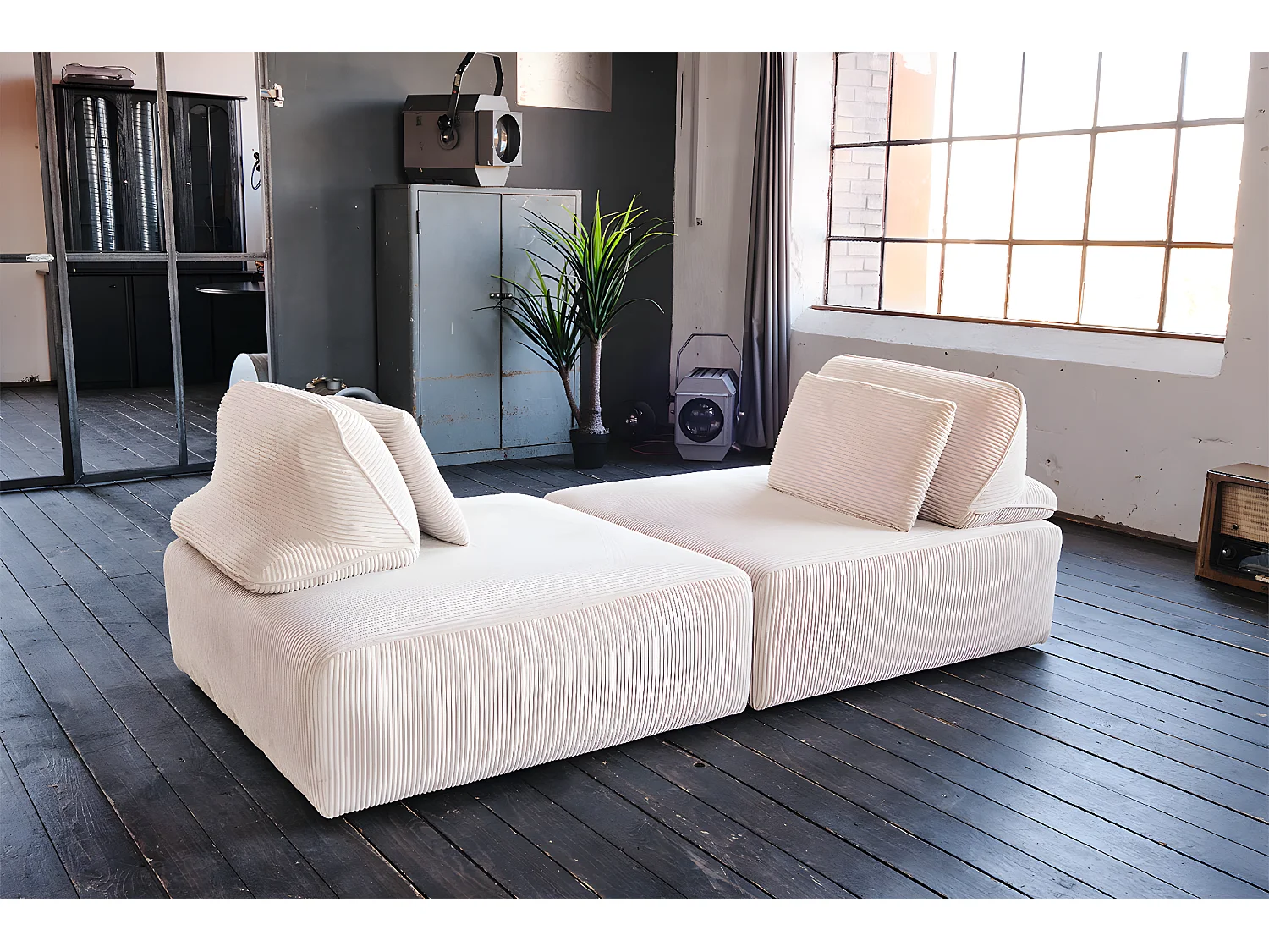 Modulsofa - Cremeweiß Cord - WIOLO SOFT
