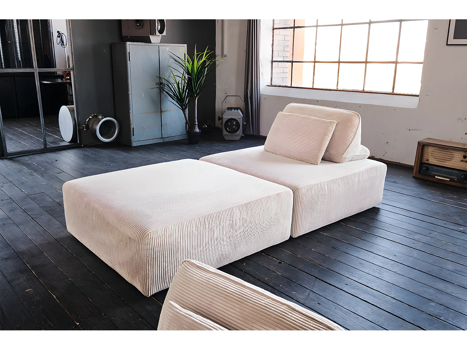 Modulsofa - Cremeweiß Cord - WIOLO SOFT