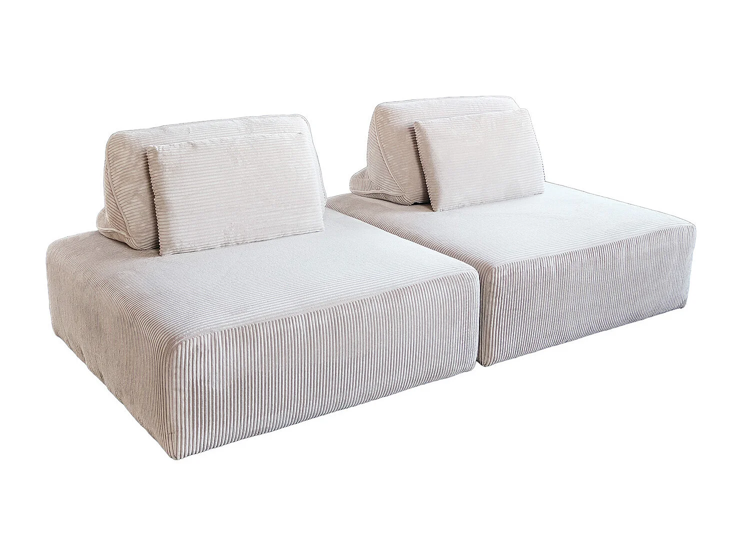 Divano modulare - bianco crema Velluto a coste - WIOLO SOFT