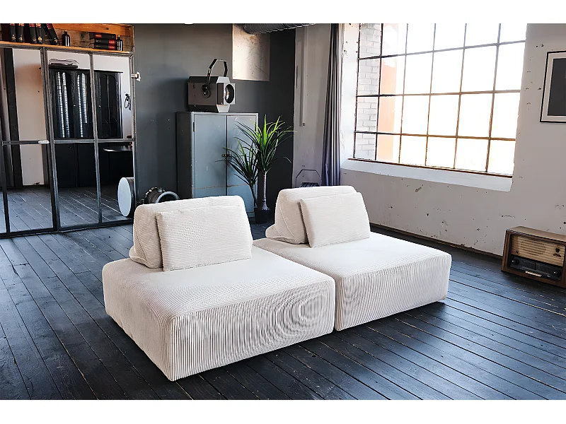Modulsofa - Cremeweiß Cord - WIOLO SOFT