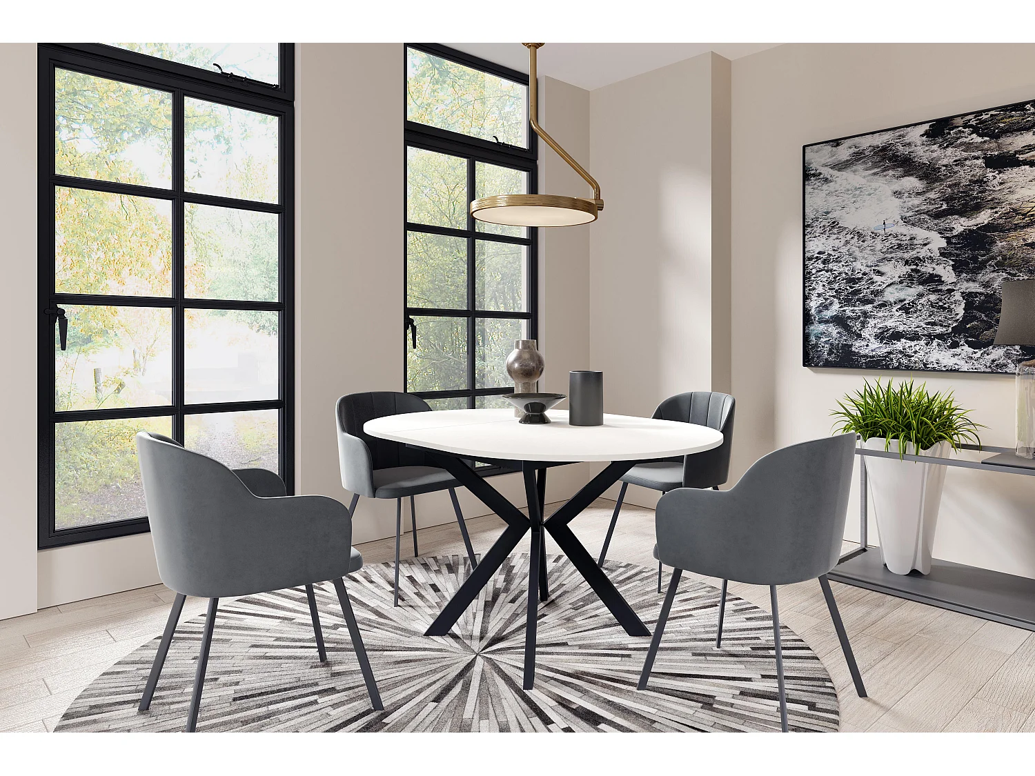 Table À Manger LEIA DT100 100x138x78 Blanc