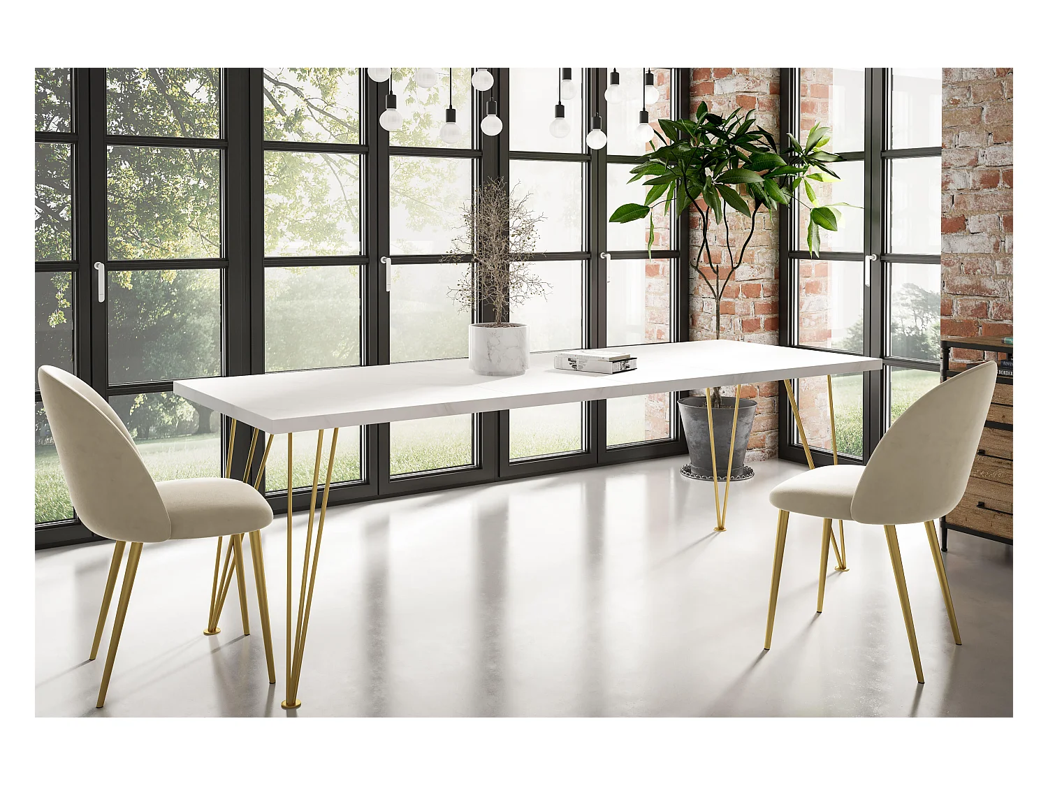 Table À Manger ROSE DT80 80x240x76 Blanc