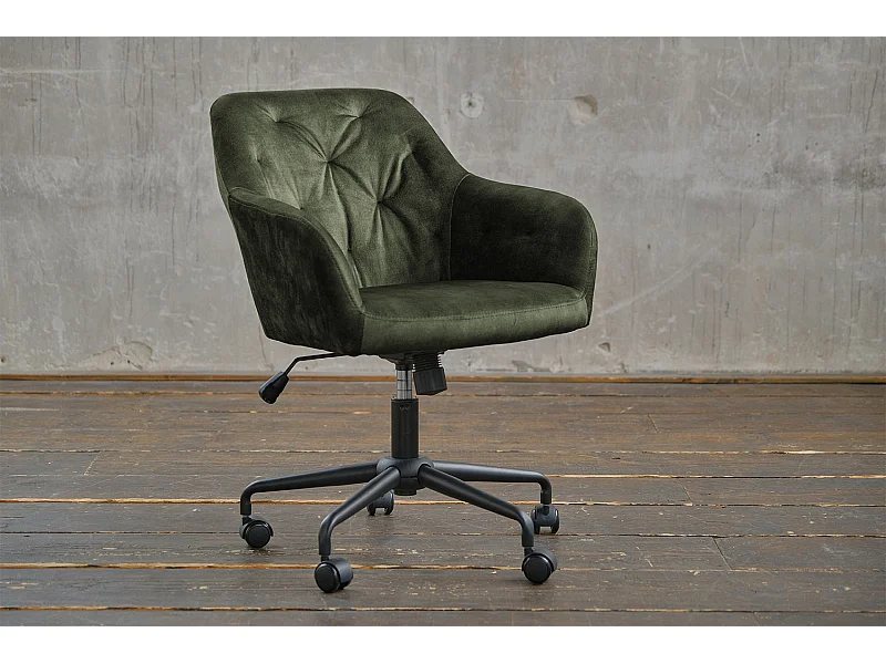 Bürostuhl - Grün Velvet - 61 x 64 cm - KAYA