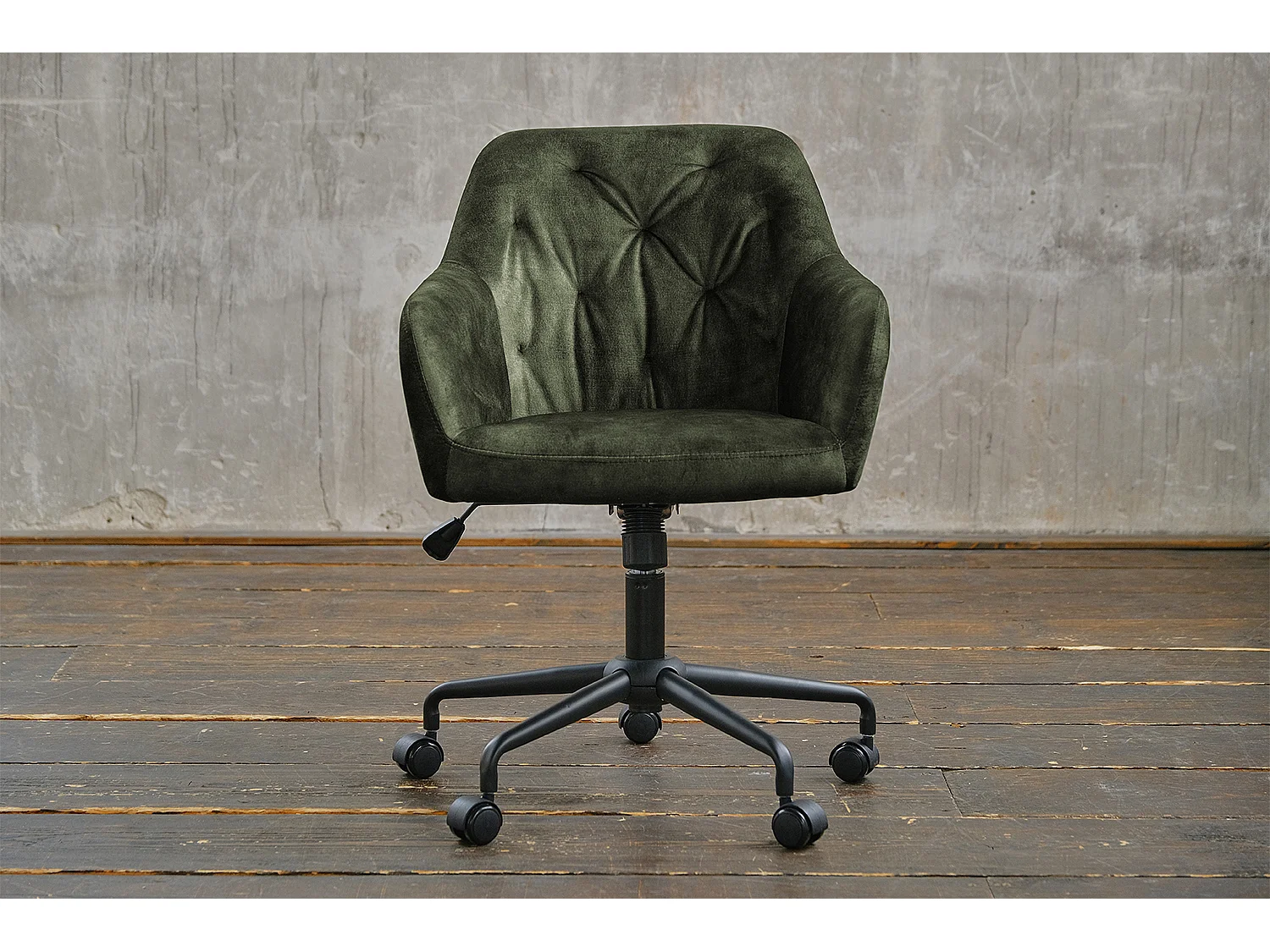 Bürostuhl - Grün Velvet - 61 x 64 cm - KAYA