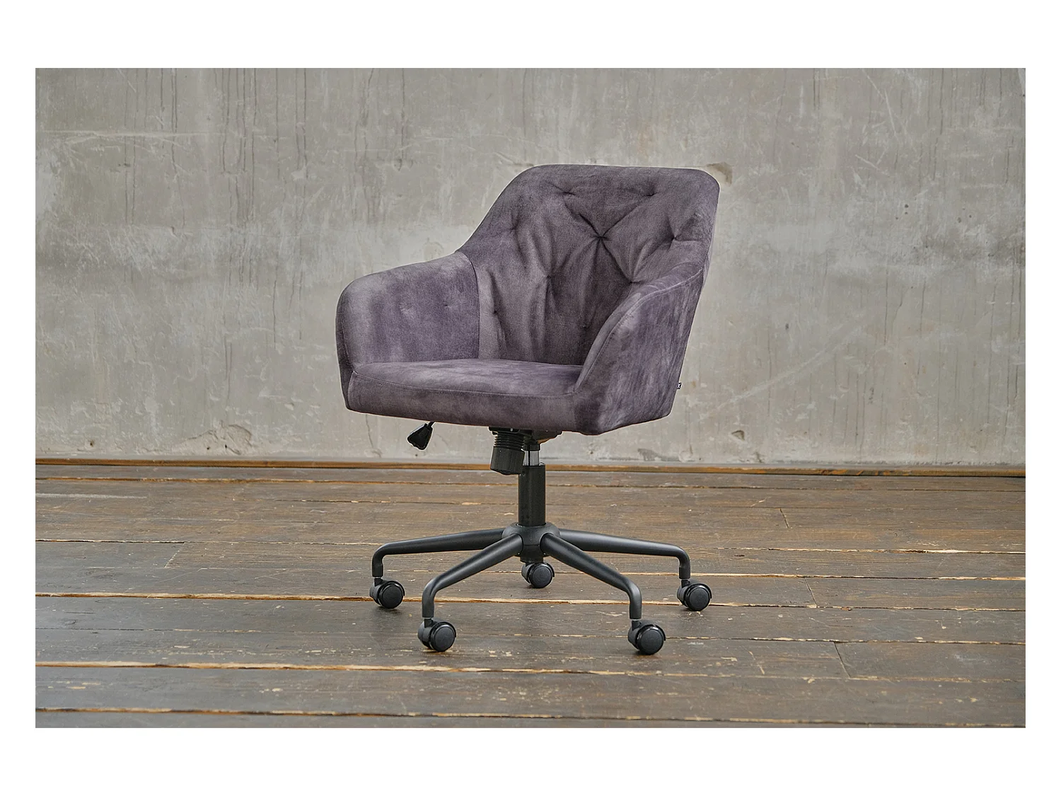 Bürostuhl - Anthrazit Velvet - 61 x 64 cm - KAYA