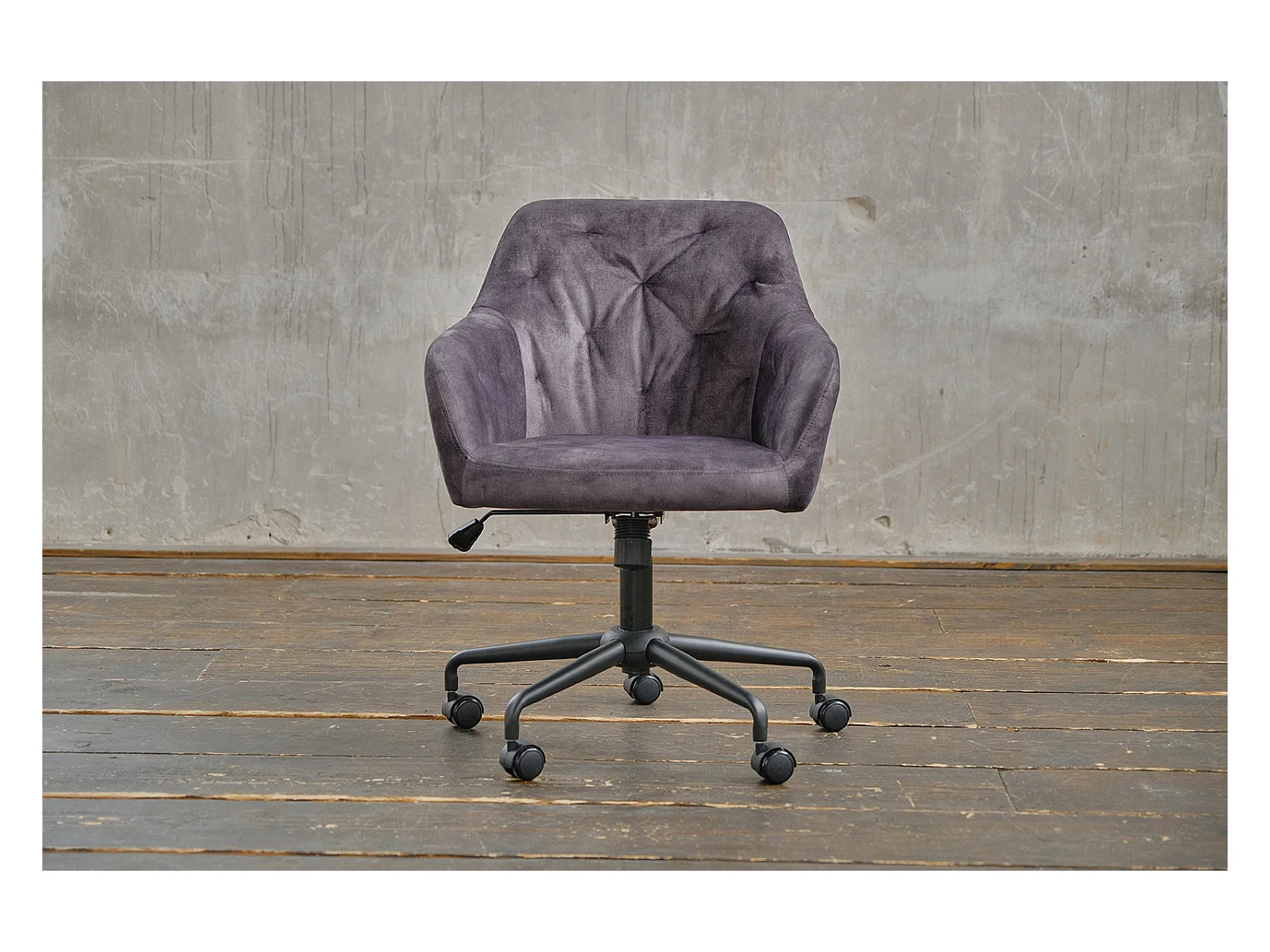 chaise - anthracite Velours - 61 x 64 cm - KAYA