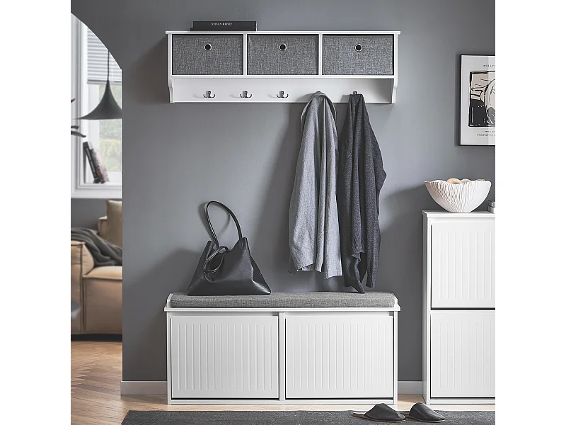 Ławka na buty z 2 drzwiami FSR98-XL-W