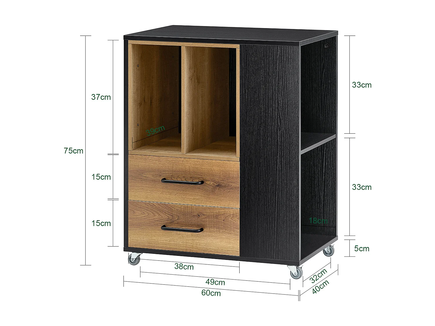 Wózek biurowy, stolik kawowy ASK01-PF