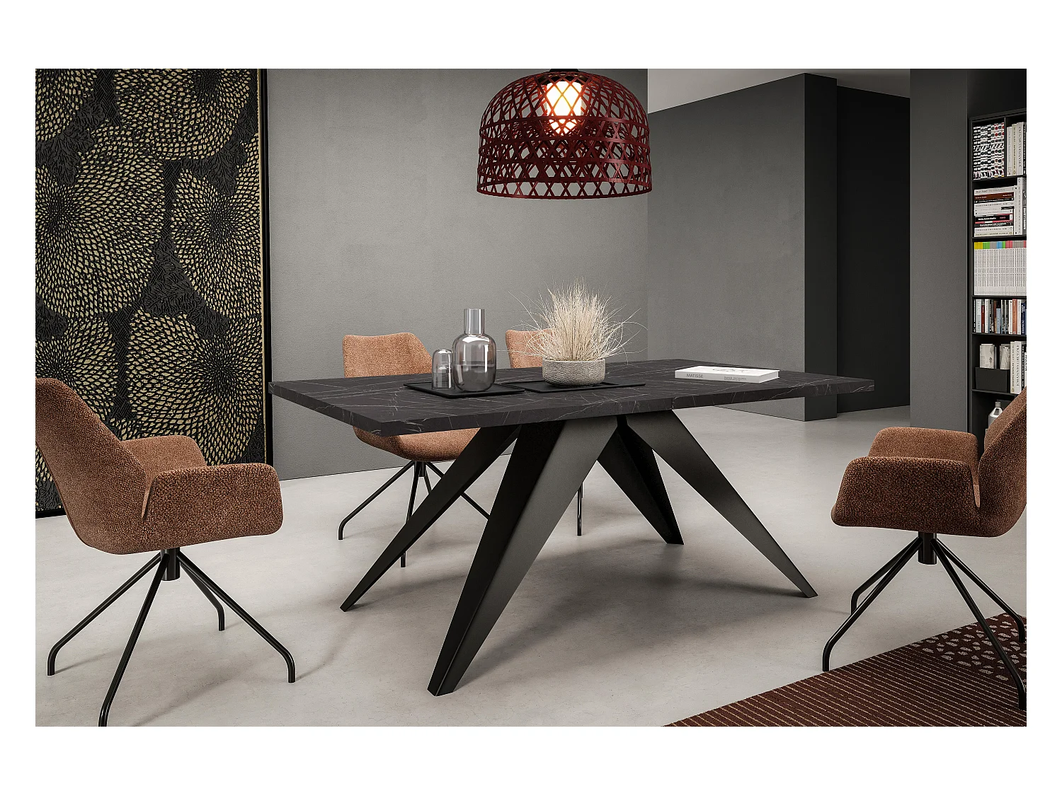 Table À Manger VENTO DT80 80x240x76 Noir