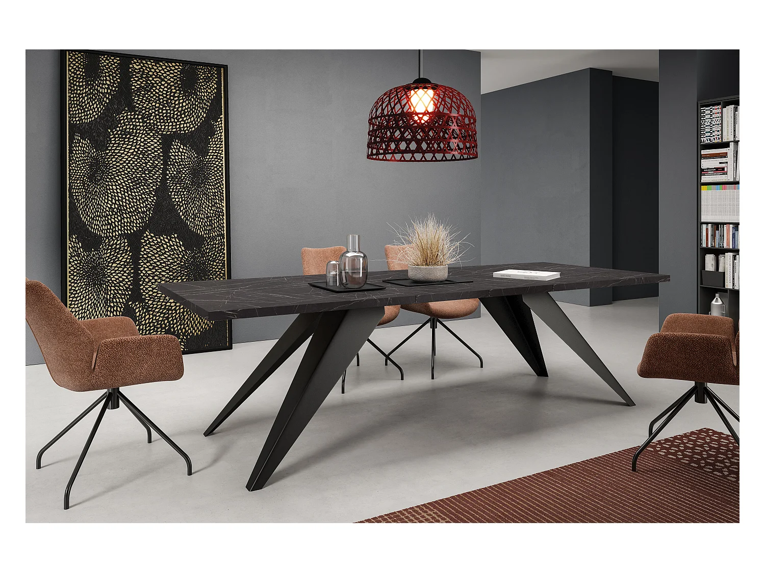 Table À Manger VENTO DT80 80x240x76 Noir