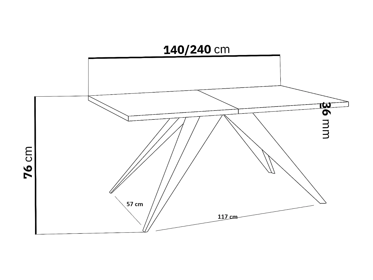 Mesa De Comedor VENTO DT80 80x240x76 Marrón