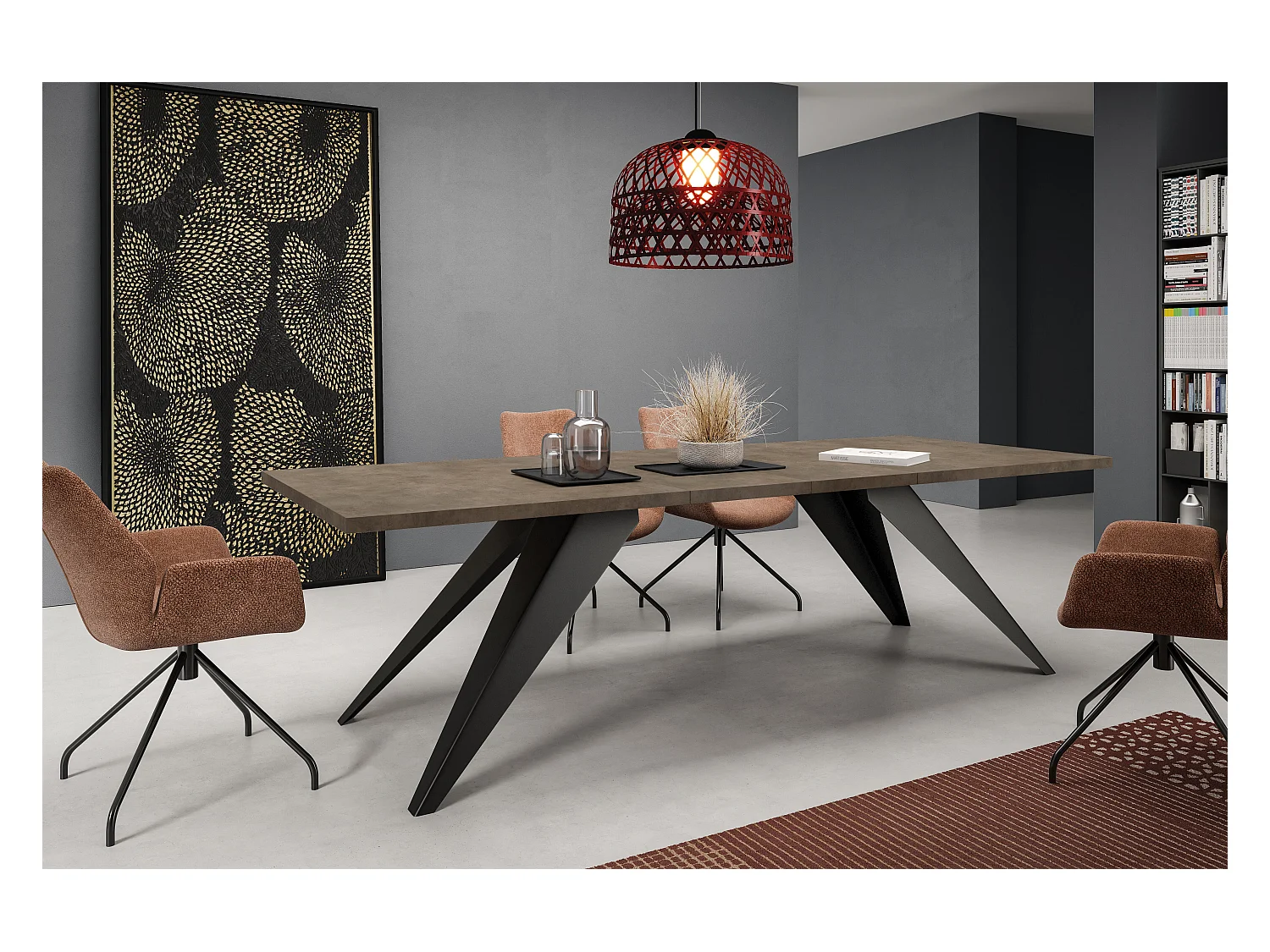 Table À Manger VENTO DT80 80x240x76 Gris