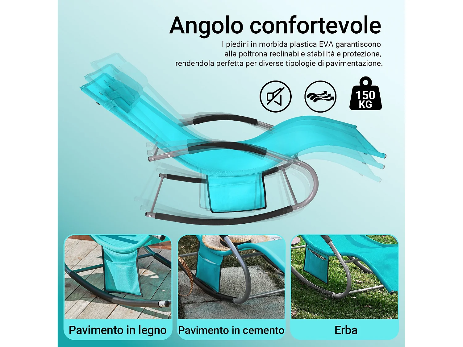 SoBuy OGS28-HBx2 Lot de 2 Chaise Longue Transat de Jardin Bascule avec Appui-tête Réglable et Pochette latérale | Prévente