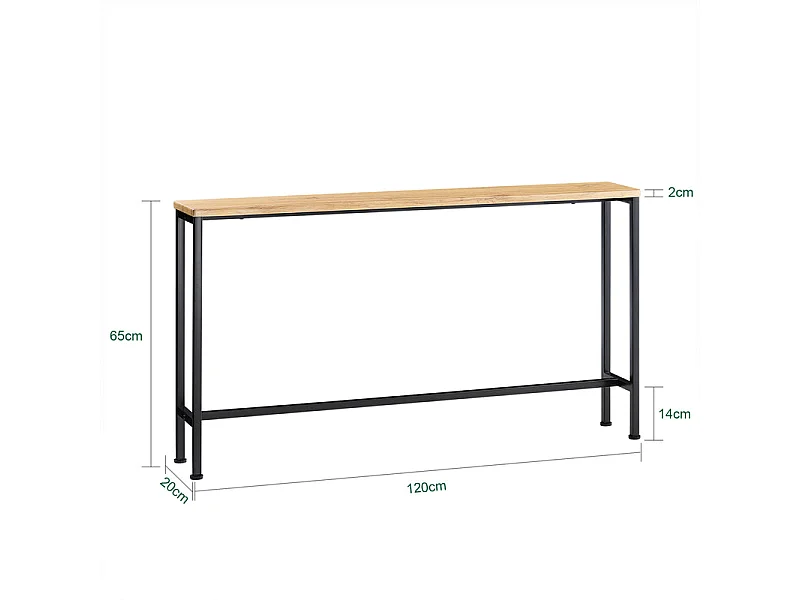 SoBuy FSB19-E Consoletafel, Bijzettafel, Bijzettafel, Instaptafel voor Woonkamer, Slaapkamer, Frame en 4 Ijzeren Poten