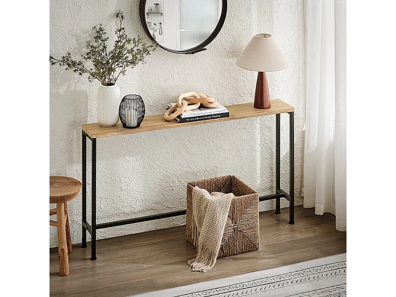 SoBuy FSB19-E Consoletafel, Bijzettafel, Bijzettafel, Instaptafel voor Woonkamer, Slaapkamer, Frame en 4 Ijzeren Poten