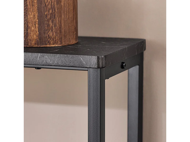 SoBuy Table Console, Table d'appoint, Bout de canapé, Table d’entrée pour Salon, Chambre, Cadre et 4 Pieds en Fer - L120xP20x65cm, Noir, FSB19-SCH