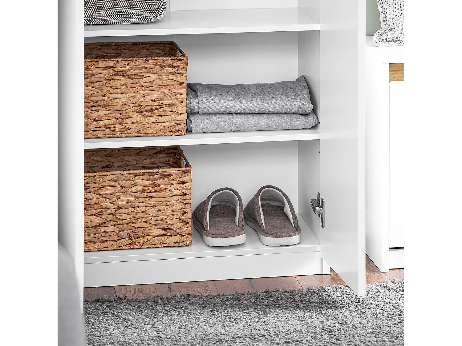 SoBuy KSB01-W Garde-Robe Placard Chambre Adulte Penderie Armoire Armoire Dressing , 1 Penderie, 2 Portes, 5 Compartiments | Prévente