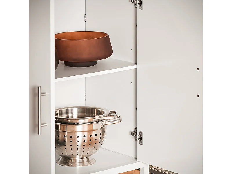 SoBuy KNL09-WN îlot Central de Cuisine，Desserte de Cuisine, Placard de Cuisine avec 2 Portes, 4 Cubes Compartiments | Prévente