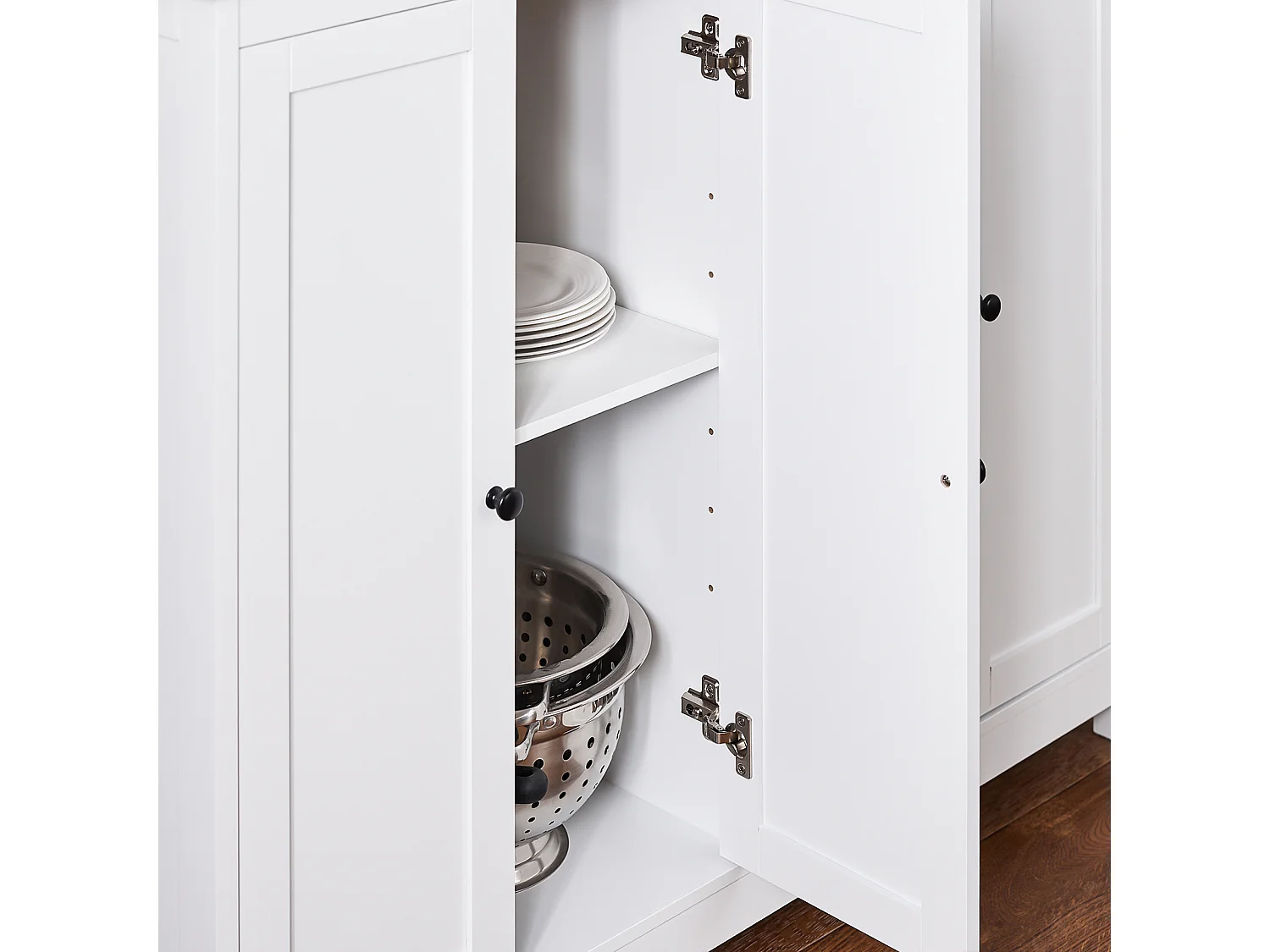 SoBuy KNL09-WN îlot Central de Cuisine，Desserte de Cuisine, Placard de Cuisine avec 2 Portes, 4 Cubes Compartiments | Prévente