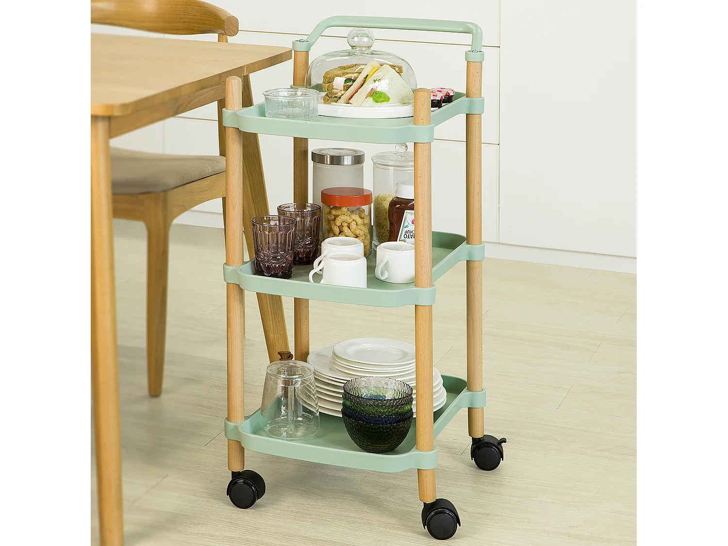 SoBuy Set 4 Sedie da Pranzo e Cucina in Metallo e Legno Stile Vintage,FST72-Nx4,IT