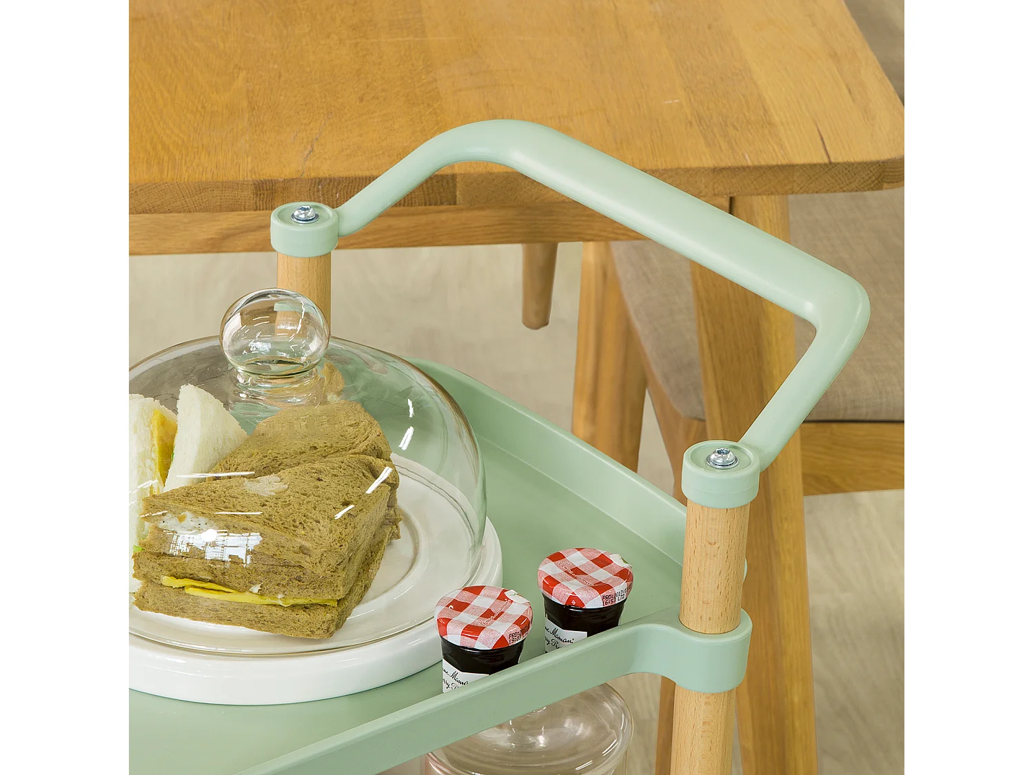 SoBuy Set 4 Sedie da Pranzo e Cucina in Metallo e Legno Stile Vintage,FST72-Nx4,IT