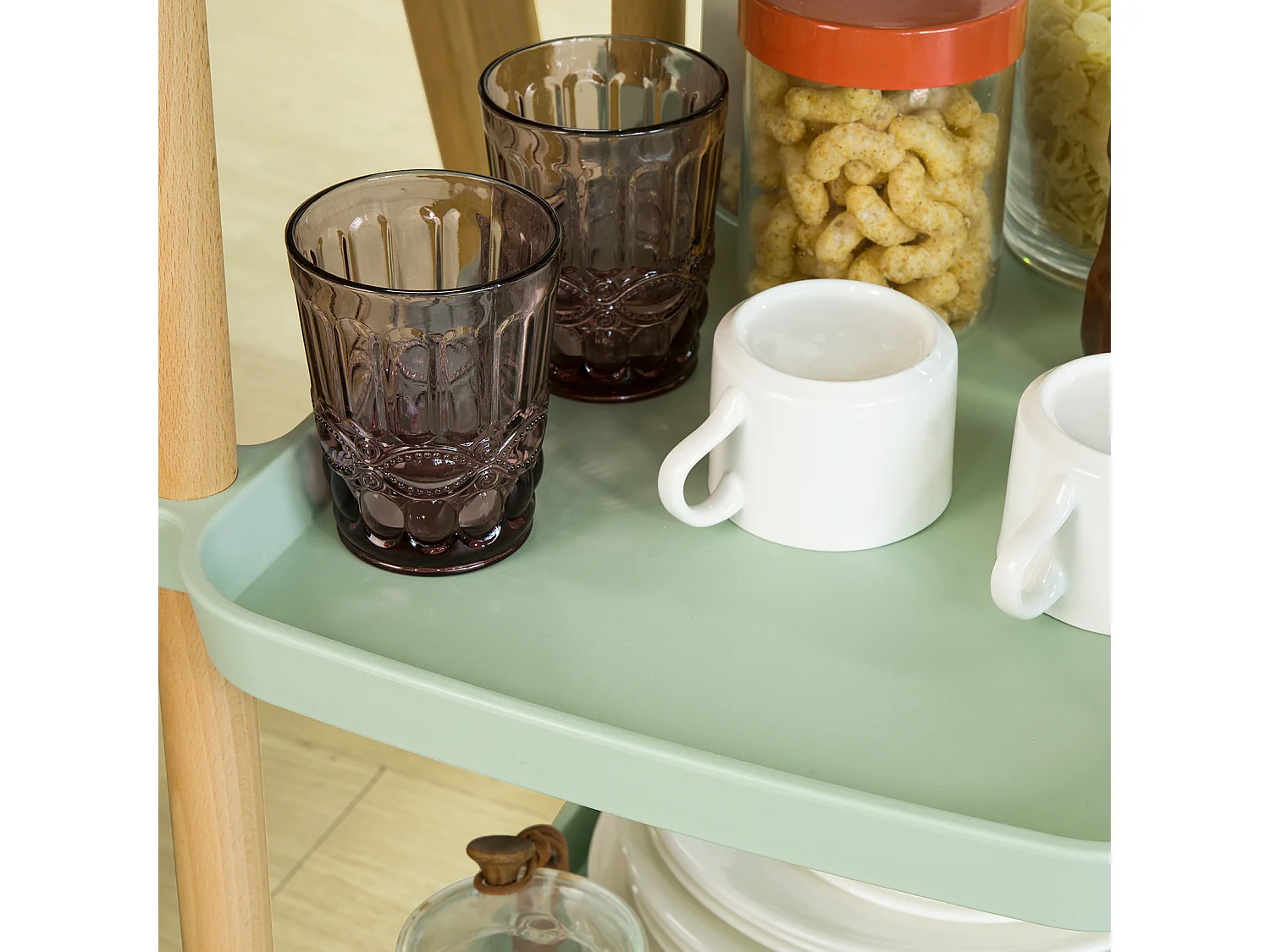 SoBuy Set 4 Sedie da Pranzo e Cucina in Metallo e Legno Stile Vintage,FST72-Nx4,IT