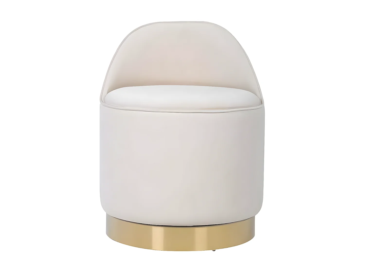 Tabouret Pivotant en Velours "Viktor" 68cm Ivoire