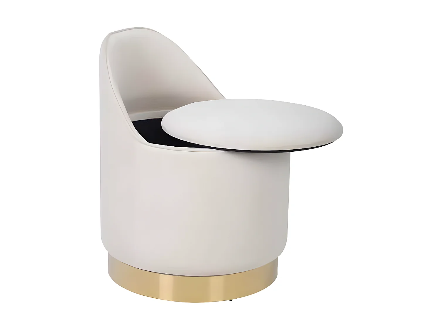 Tabouret Pivotant en Velours "Viktor" 68cm Ivoire