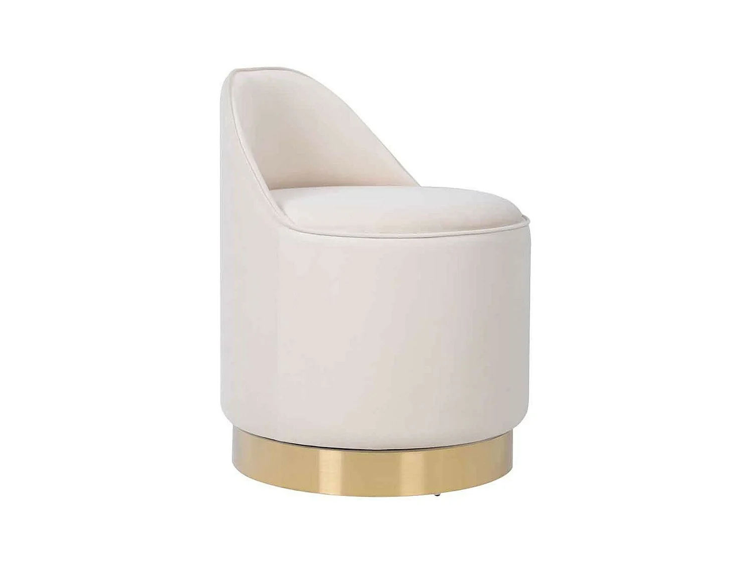Tabouret Pivotant en Velours "Viktor" 68cm Ivoire