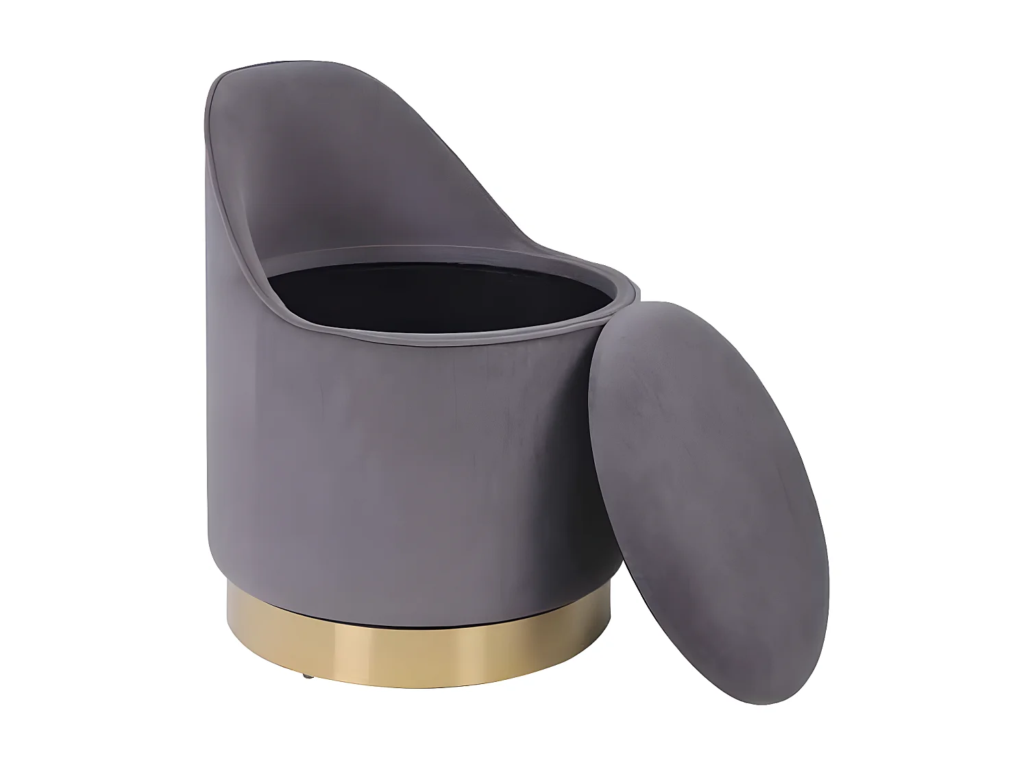 Tabouret Pivotant en Velours "Viktor" 68cm Gris