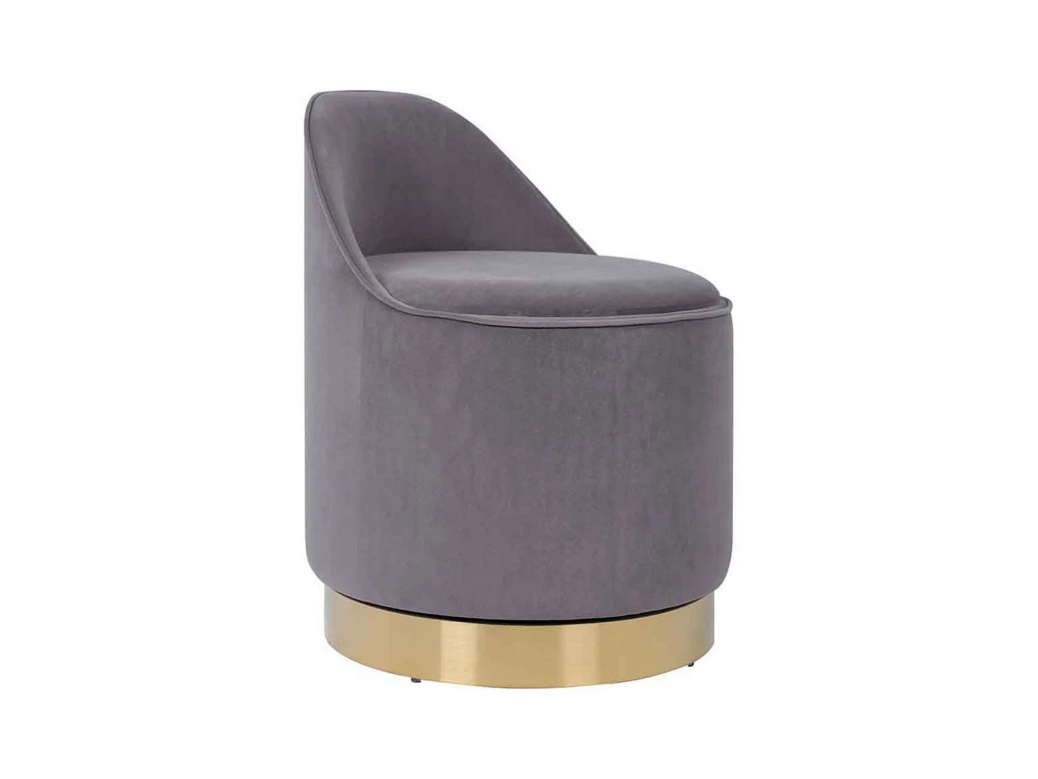 Tabouret Pivotant en Velours "Viktor" 68cm Gris
