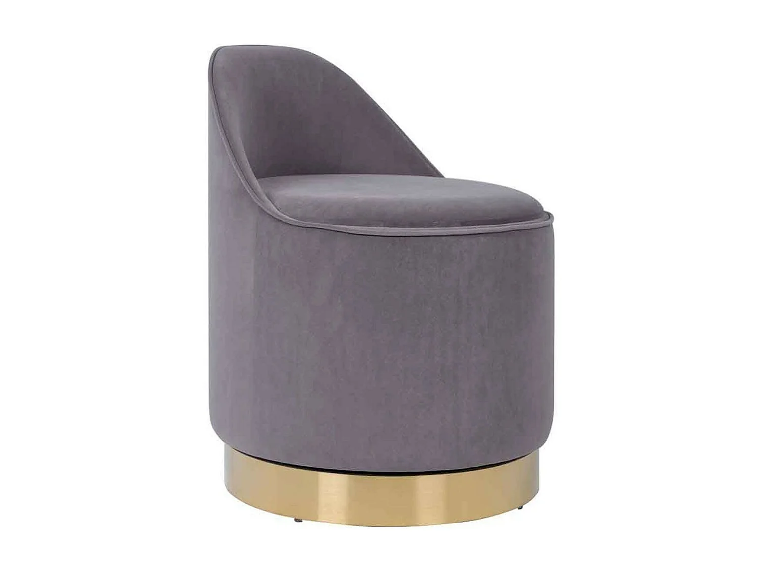 Tabouret Pivotant en Velours "Viktor" 68cm Gris