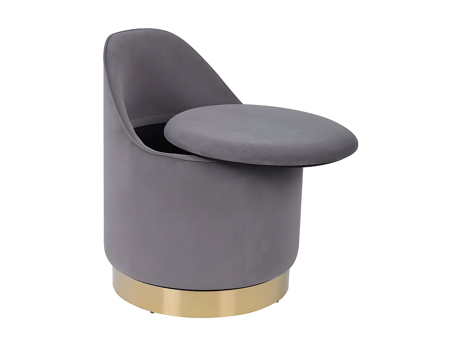 Tabouret Pivotant en Velours "Viktor" 68cm Gris