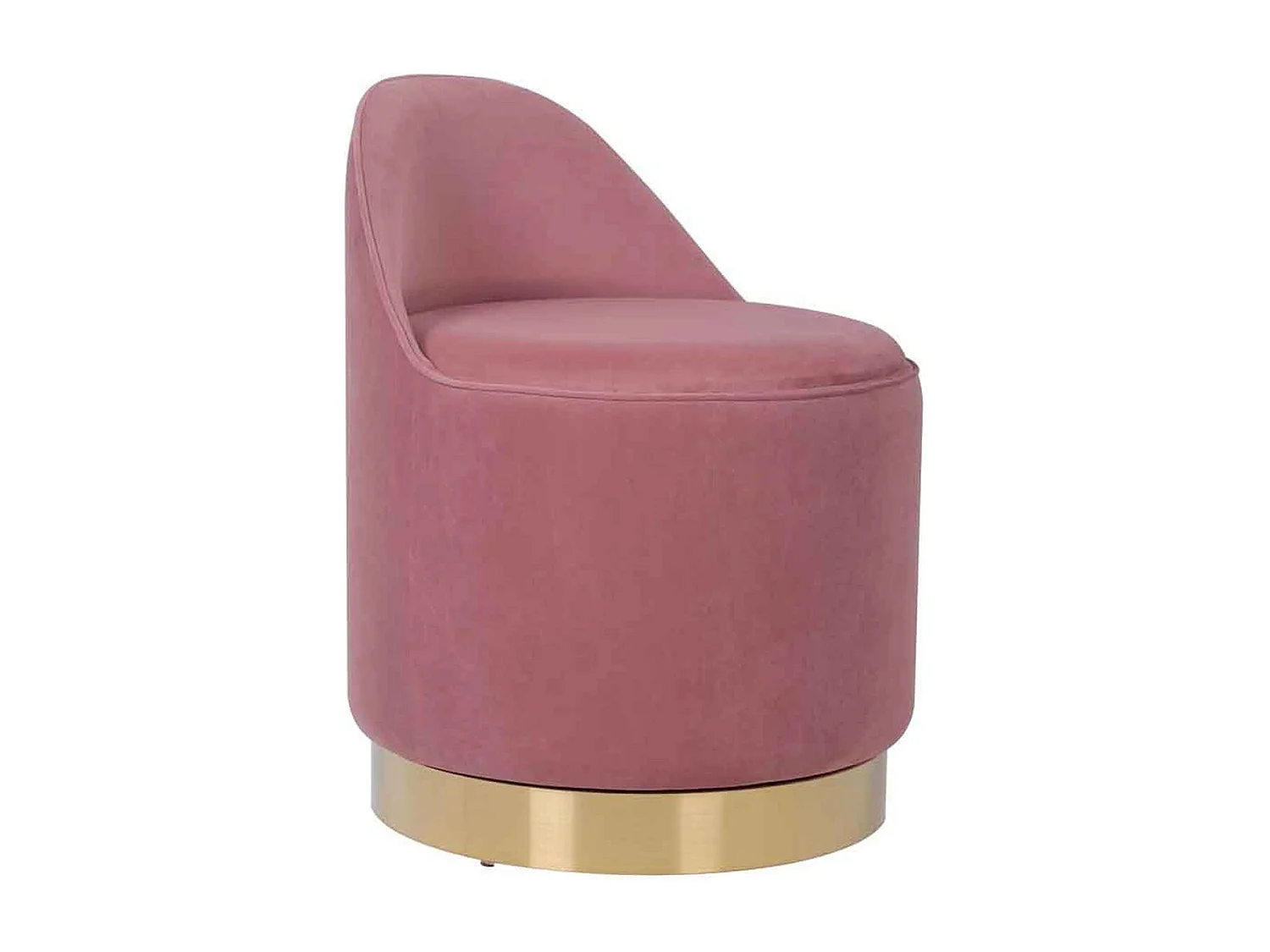 Tabouret Pivotant en Velours "Viktor" 68cm Rose