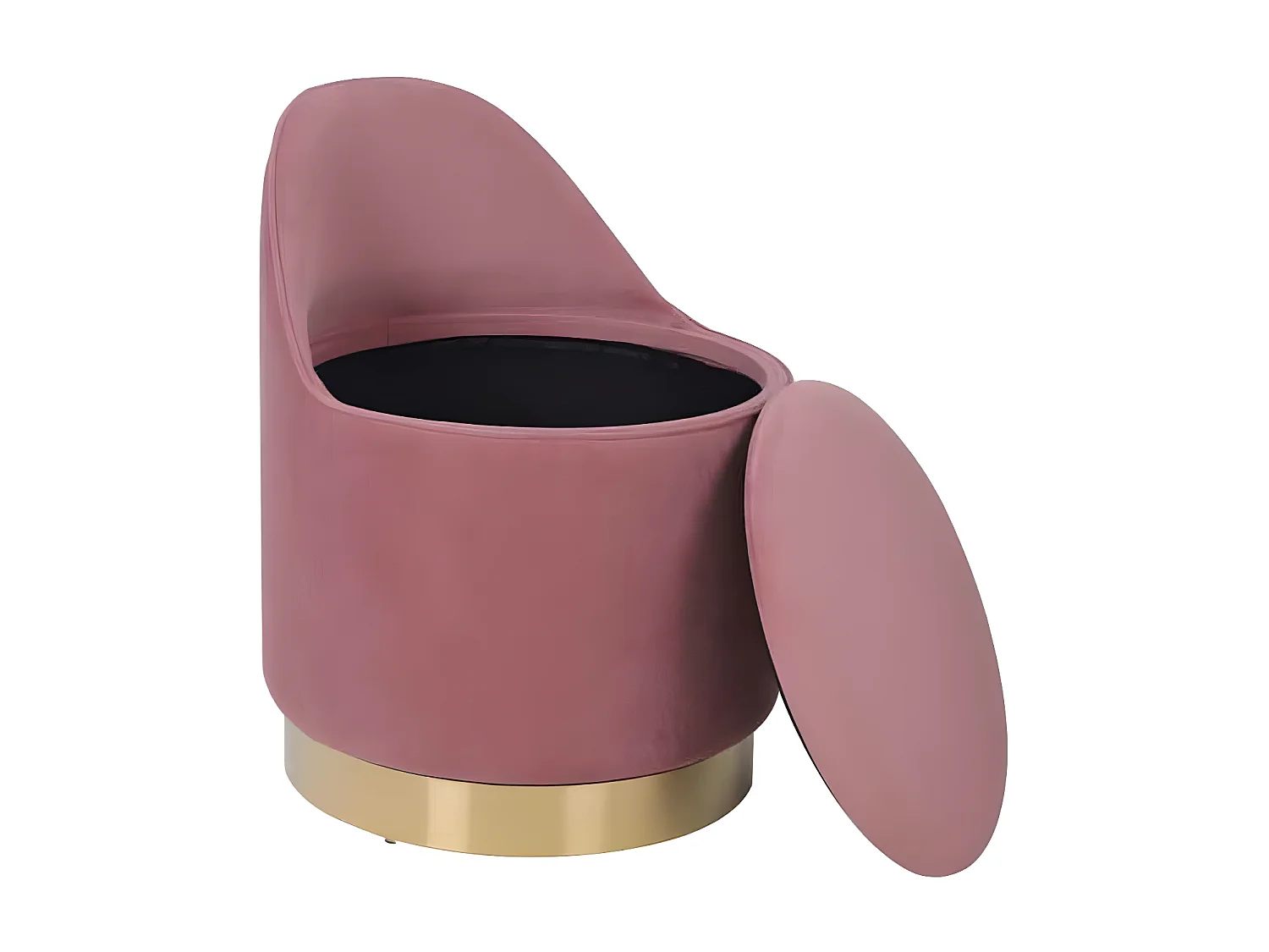 Tabouret Pivotant en Velours "Viktor" 68cm Rose